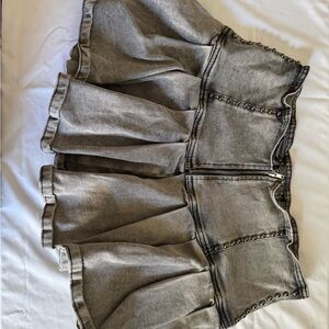 AKIRA Gray Bubble Mini Skirt